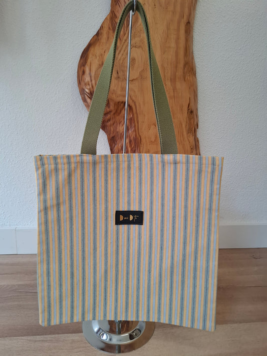 Bolsa IGUÑA rayas amarillo y verde