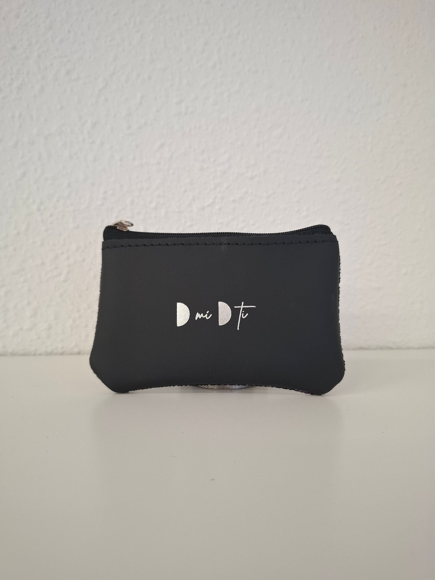 Monedero de piel flores brillo