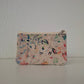 Monedero de piel flores beige