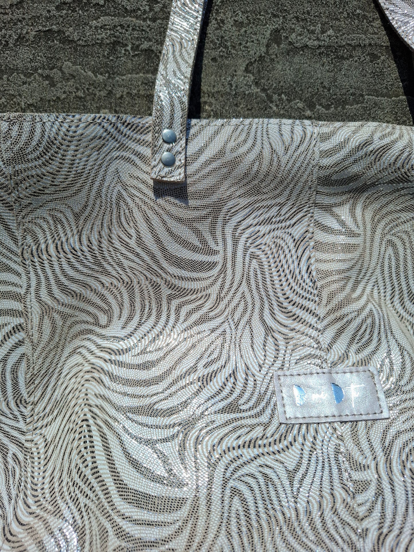 Bolso shopper VEGA XL piel cebra beige