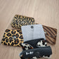 Monedero doble corchete piel con pelo animal print
