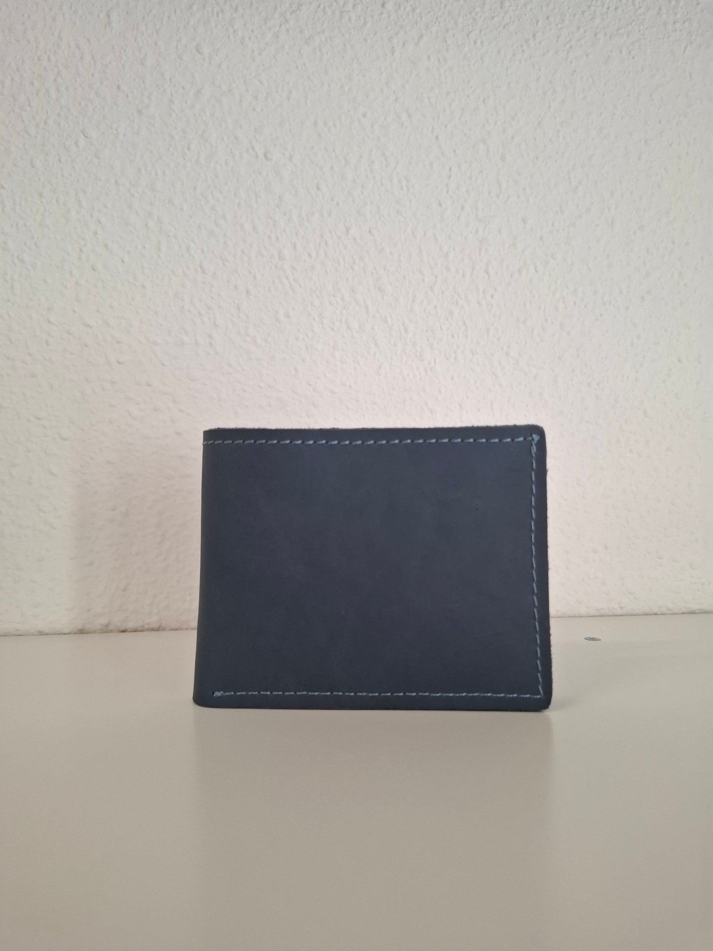 Cartera hombre piel azul