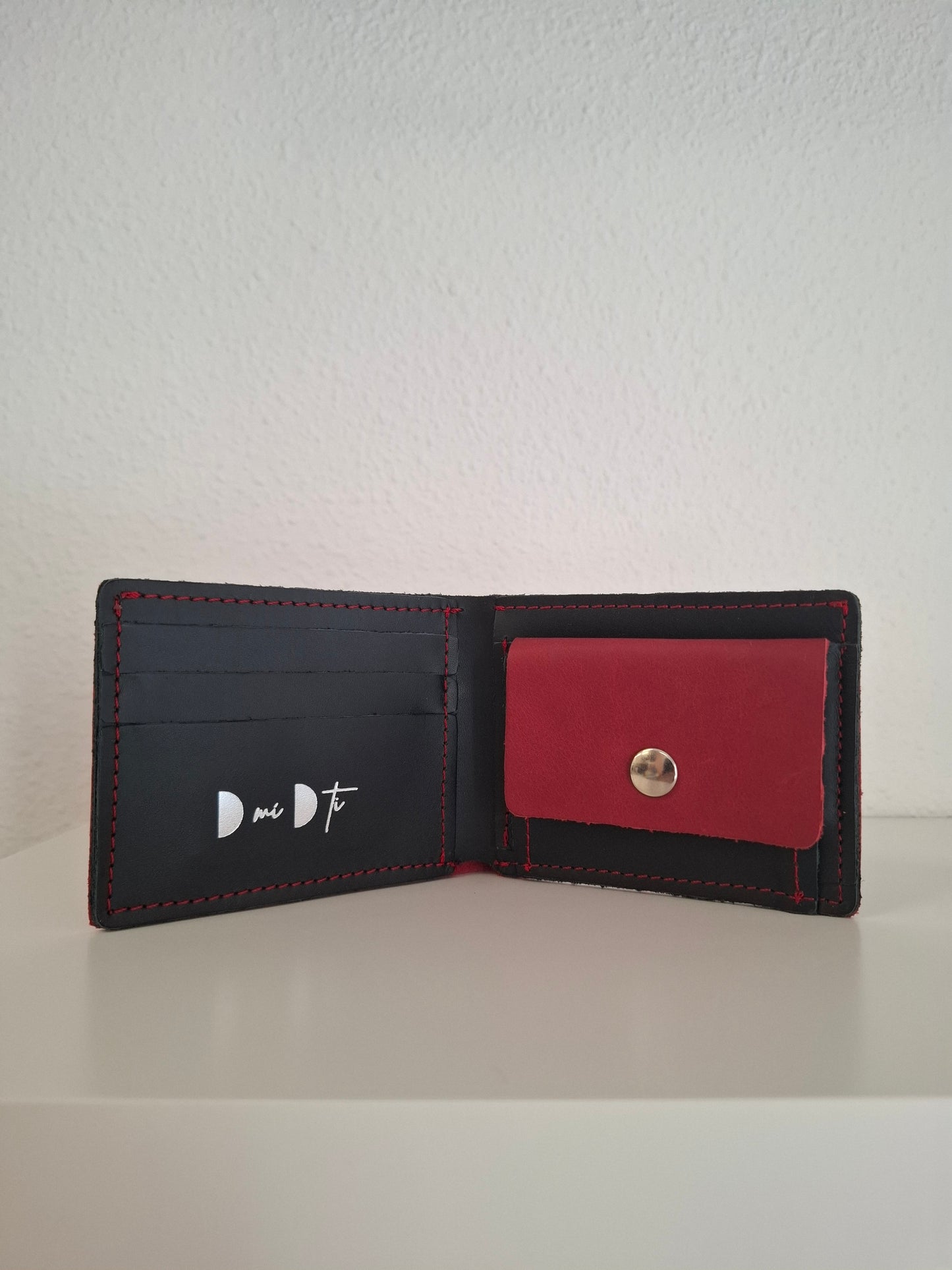 Cartera hombre piel rojo