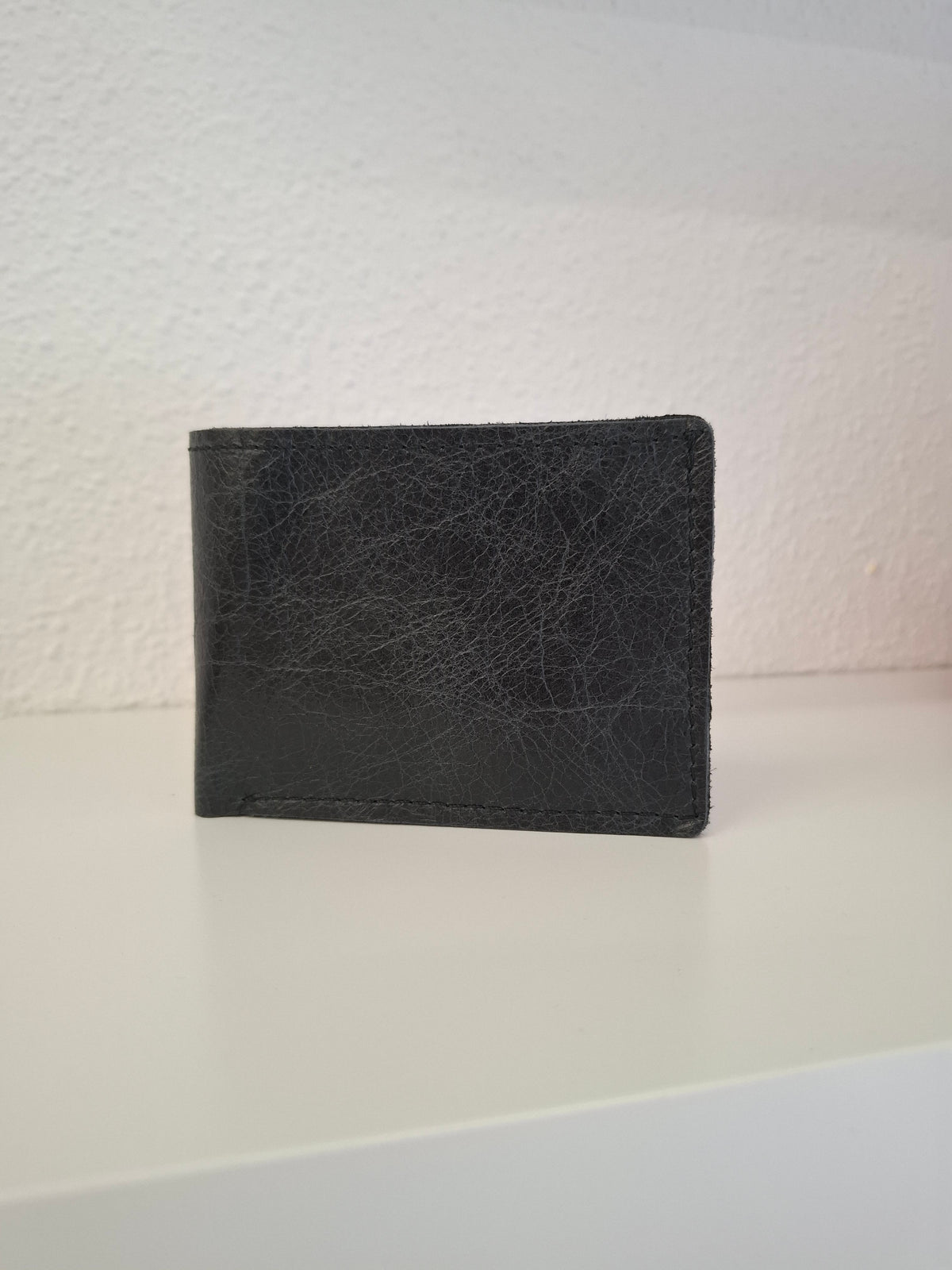Cartera tarjetero hombre piel negro envejecido