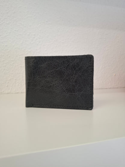 Cartera tarjetero hombre piel negro envejecido