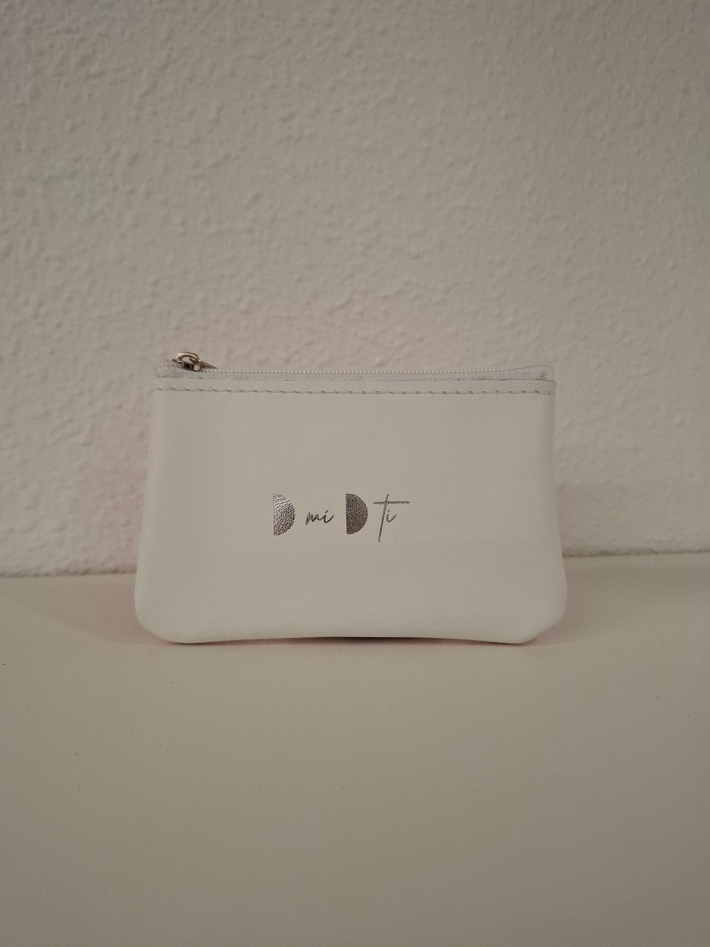 Monedero de piel rayas rosa y naranja