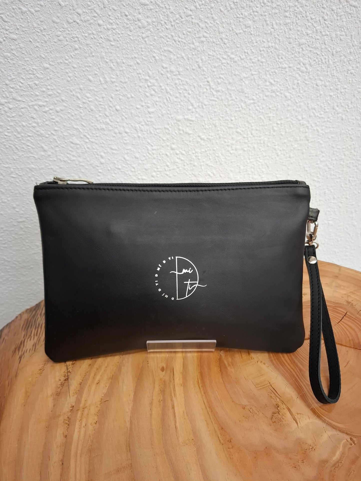 Bolso de mano DOBRA piel escama cocodrilo verde y negro