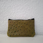 Monedero de piel verde estampado avestruz