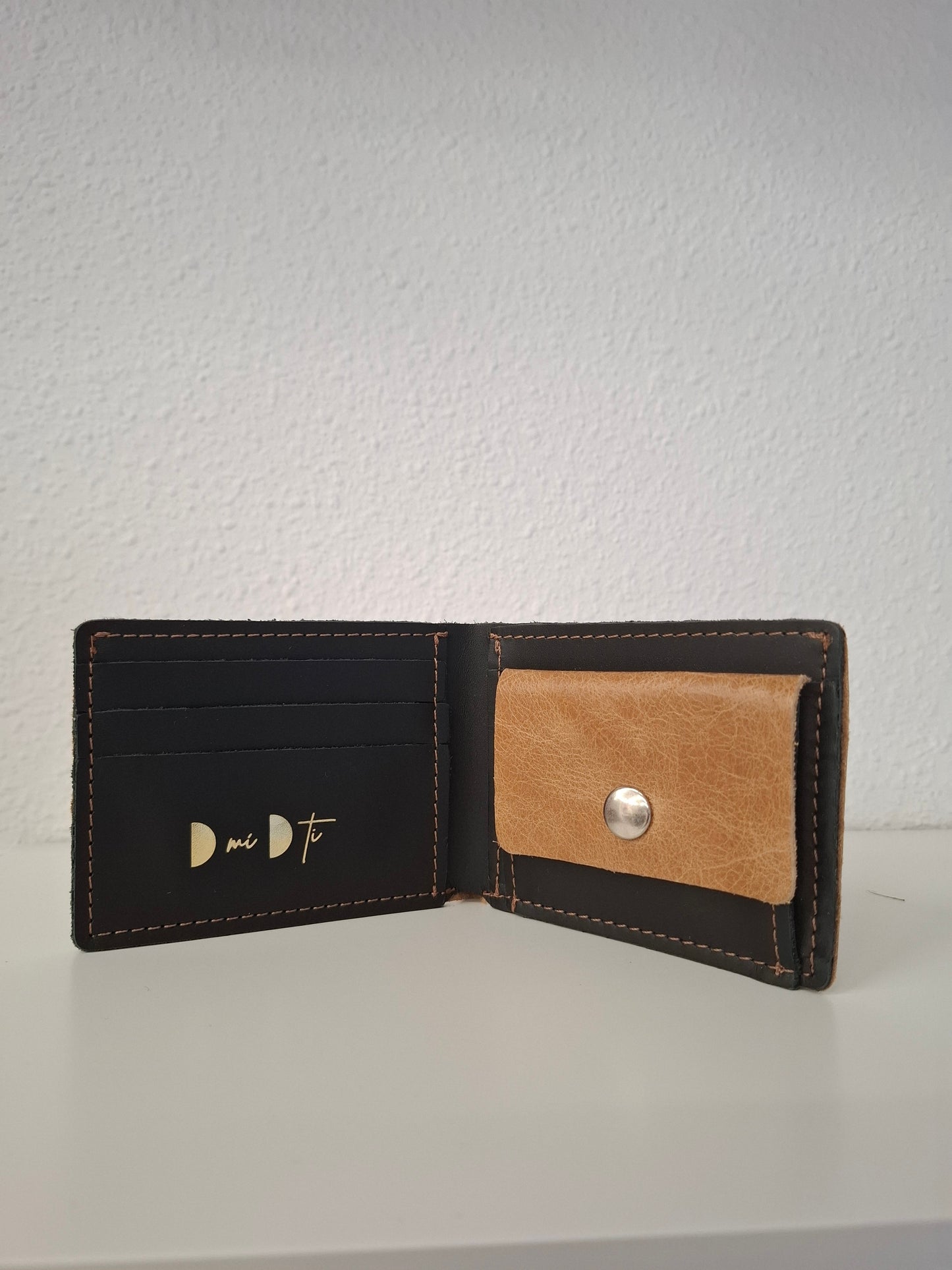 Cartera hombre piel marrón envejecido