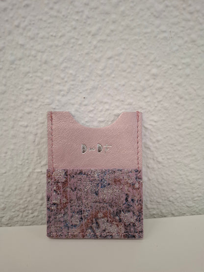 Tarjetero piel jaspeado brillo