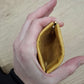 Monedero fleje piel amarillo envejecido