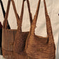 Bolso SOTO serraje flecos estampado leopardo camel