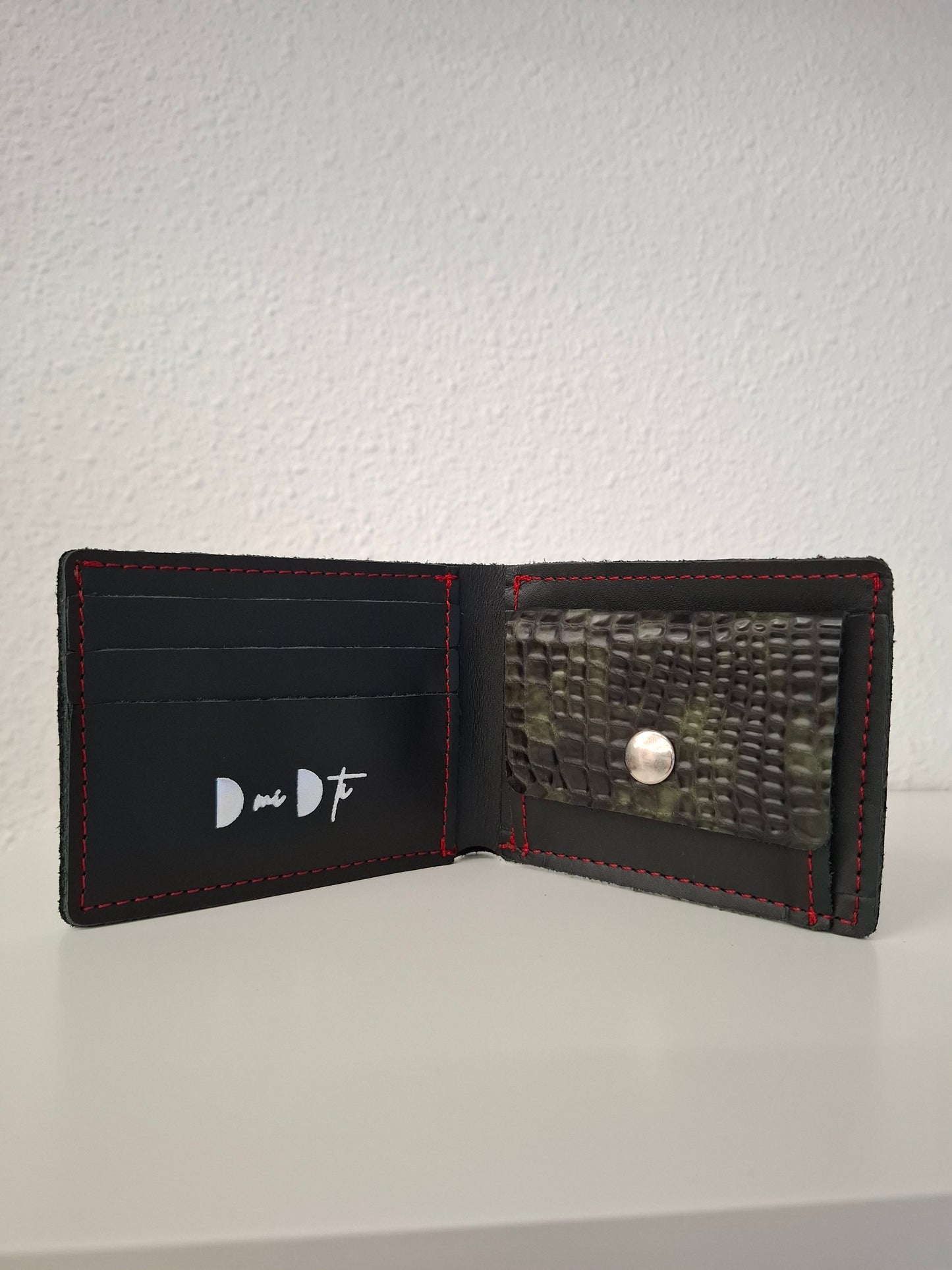 Cartera hombre piel grabado serpiente camuflaje