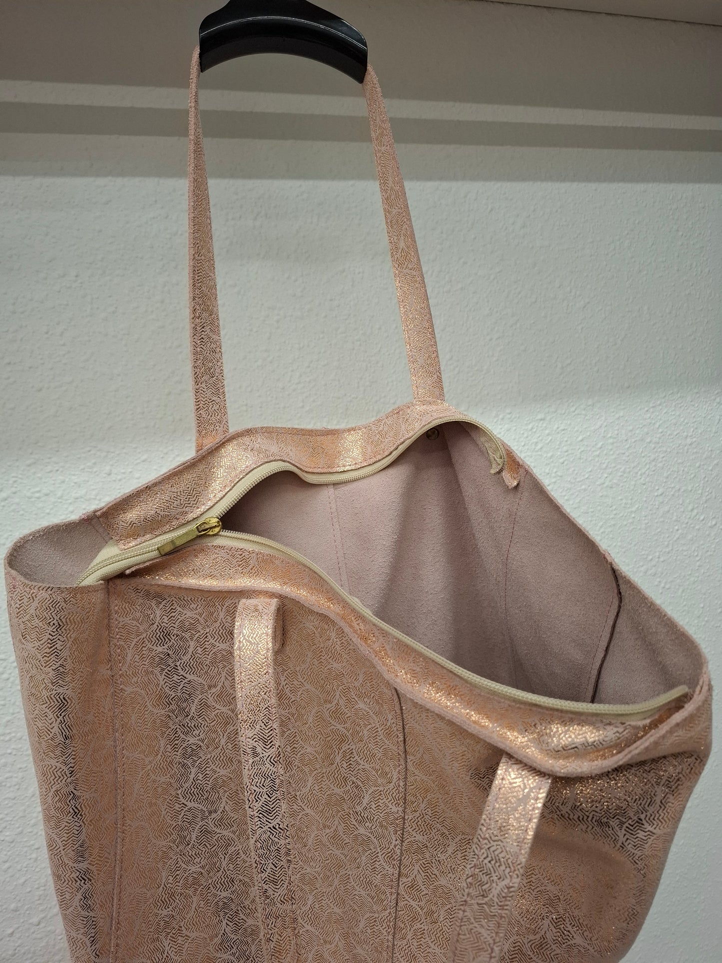 Bolso shopper VEGA XL piel olas oro rosa