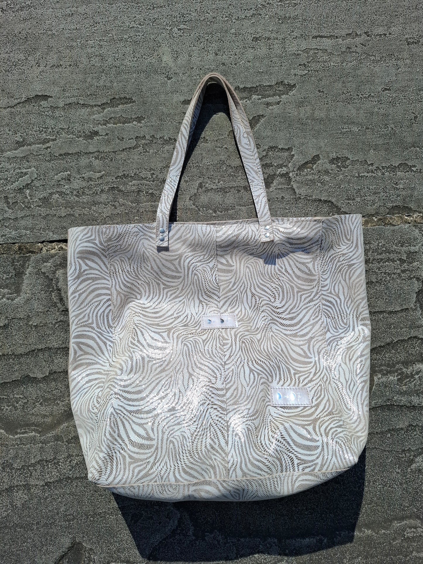 Bolso shopper VEGA XL piel cebra beige