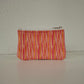Monedero de piel rayas rosa y naranja