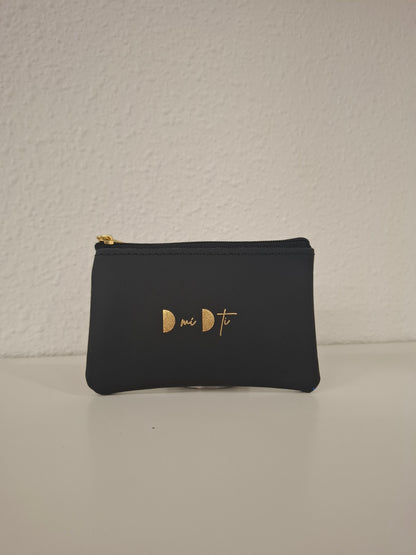 Monedero cremallera piel estampado serpiente brillo cobre y negro