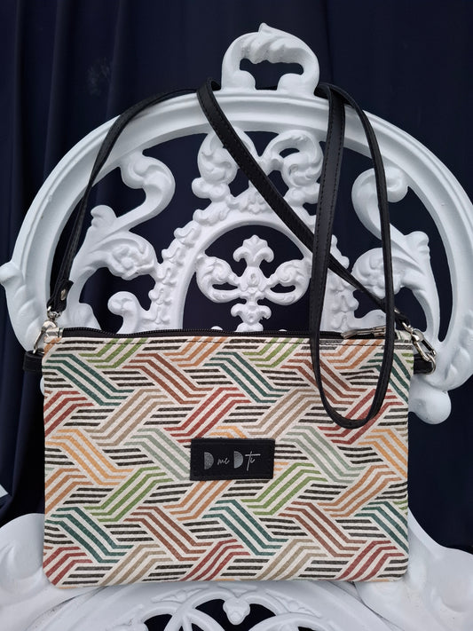 Bolso bandolera DOBRA piel estampado trenzado colores