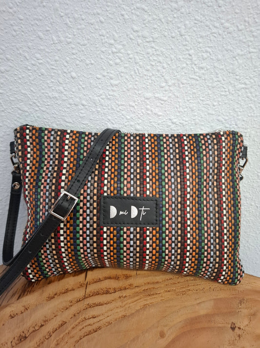 Bolso bandolera DOBRA piel entramado colores