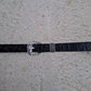 Cinturón de piel negro coco 1,5cm hebilla plata vieja