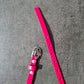 Cinturón de piel rosa 1,5cm hebilla plata vieja