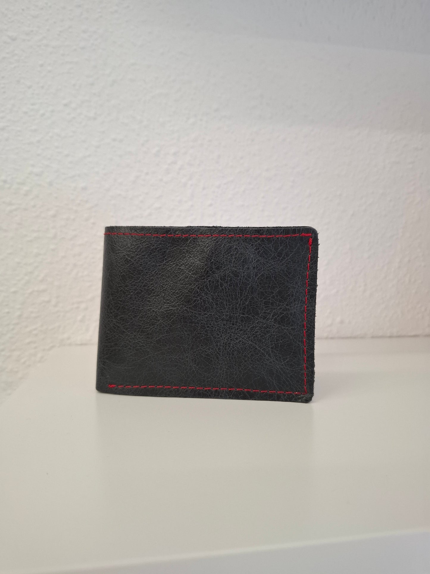Cartera monedero hombre piel negro envejecido