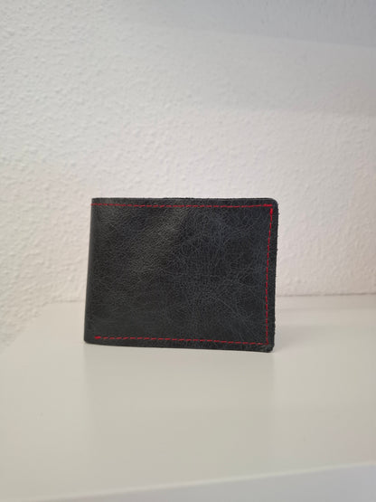 Cartera monedero hombre piel negro envejecido