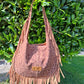 Bolso SOTO serraje flecos estampado leopardo camel