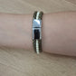 Pulsera piel de serpiente con abalorios verde y azul