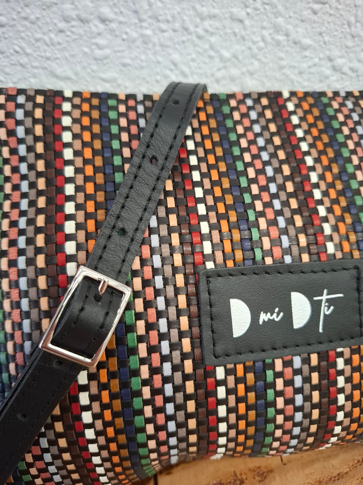 Bolso bandolera DOBRA piel entramado colores