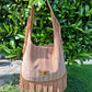 Bolso SOTO serraje flecos estampado red camel