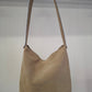 Bolso IGUÑA piel serraje beige grisáceo asa rayas