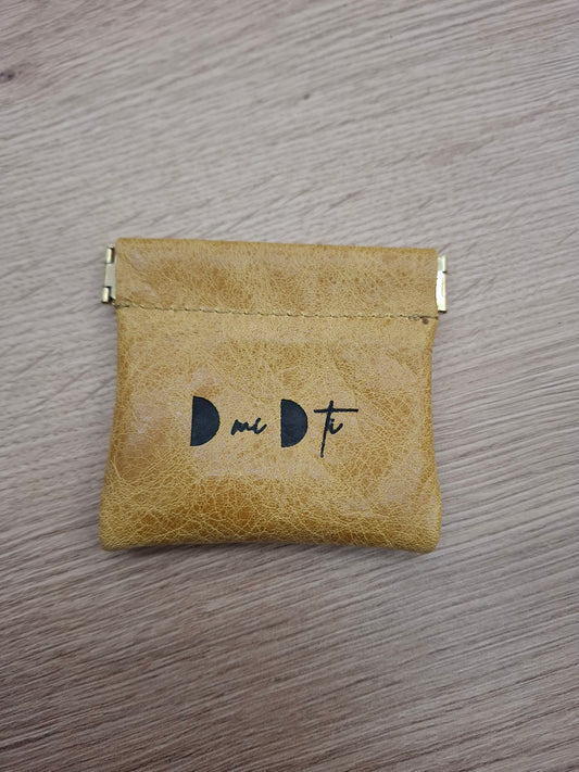 Monedero fleje piel amarillo envejecido