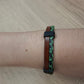 Pulsera piel marrón, verde y negro