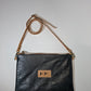Bolso bandolera DOBRA piel envejecida marrón y negro reversible