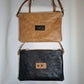 Bolso bandolera DOBRA piel envejecida marrón y negro reversible