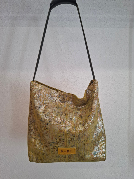 Bolso IGUÑA piel jaspeado brillo amarillo