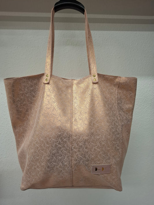 Bolso shopper VEGA XL piel olas oro rosa