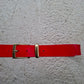 Cinturón de piel rojo 3,5cm hebilla oro viejo