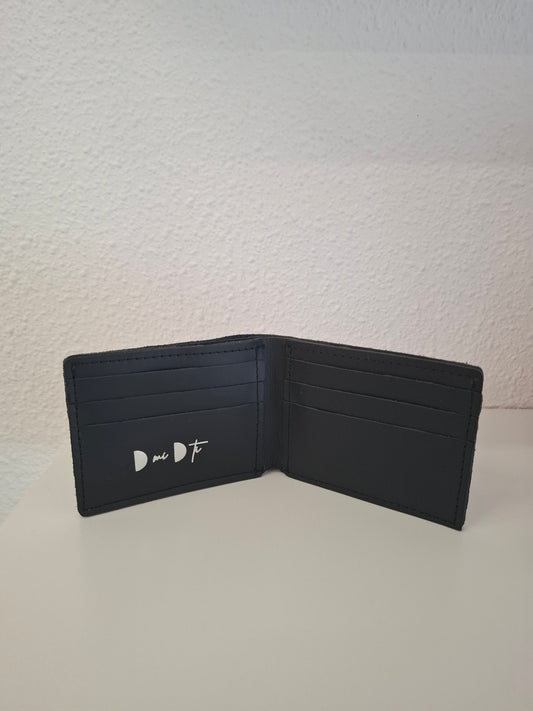 Cartera tarjetero hombre piel negro envejecido