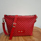 Bolso bandolera YERA piel rojo puntos relieve
