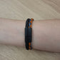 Pulsera piel doble negro, naranja y azul