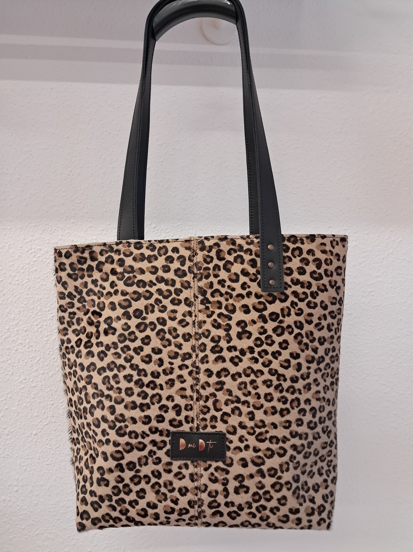 Bolso RAOS piel con pelo leopardo