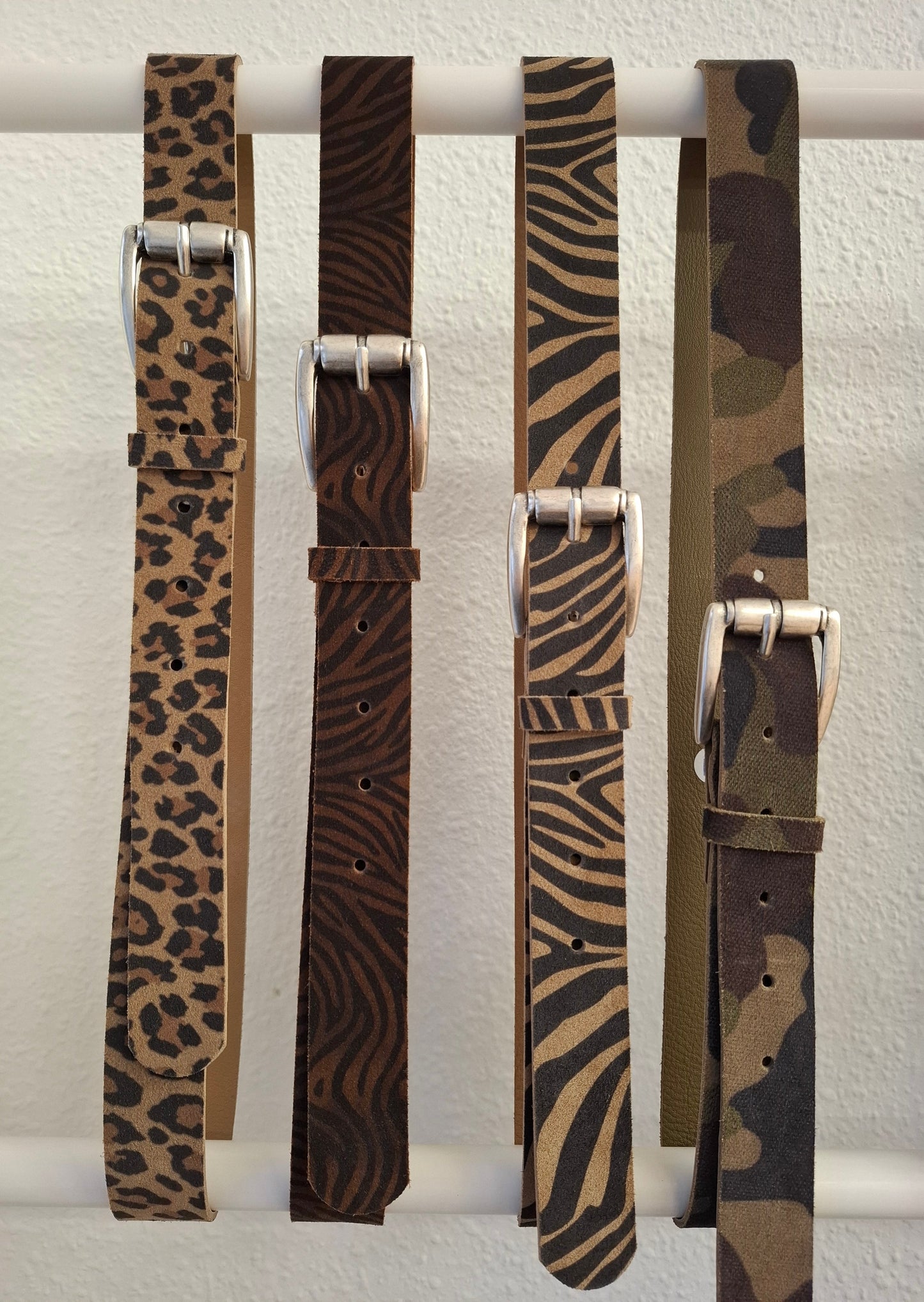 Cinturón de serraje 3cm animal print