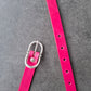 Cinturón de piel rosa 2cm hebilla ocho plata vieja