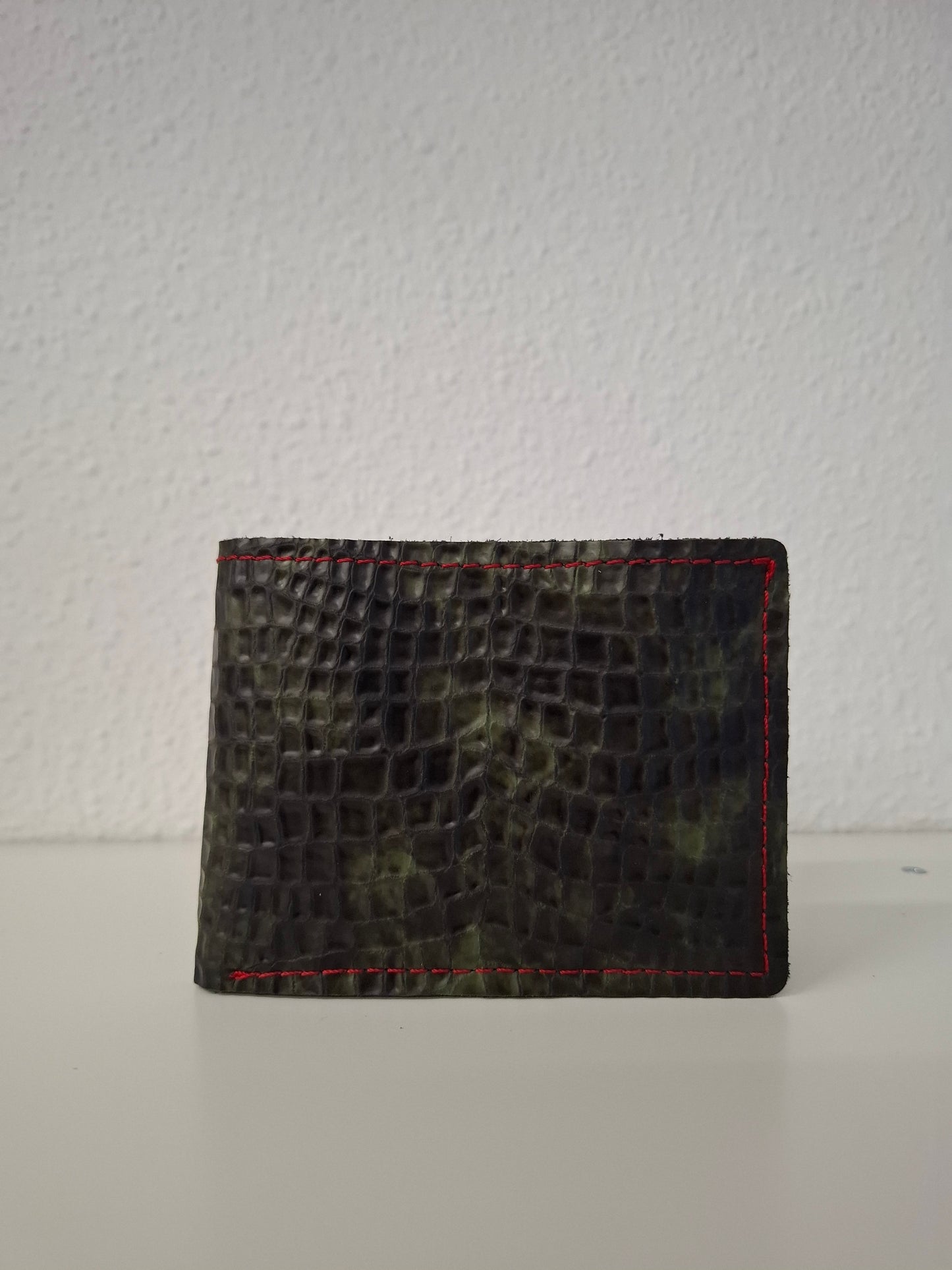 Cartera hombre piel grabado serpiente camuflaje