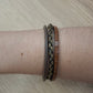Pulsera piel marrón 3 tiras
