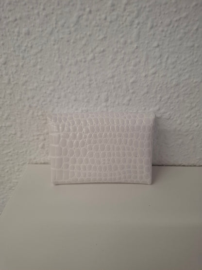 Monedero corchete piel coco blanco