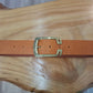 Cinturón de piel camel 4cm hebilla oro viejo patillas