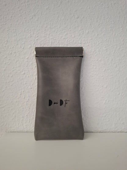 Funda gafas piel gris